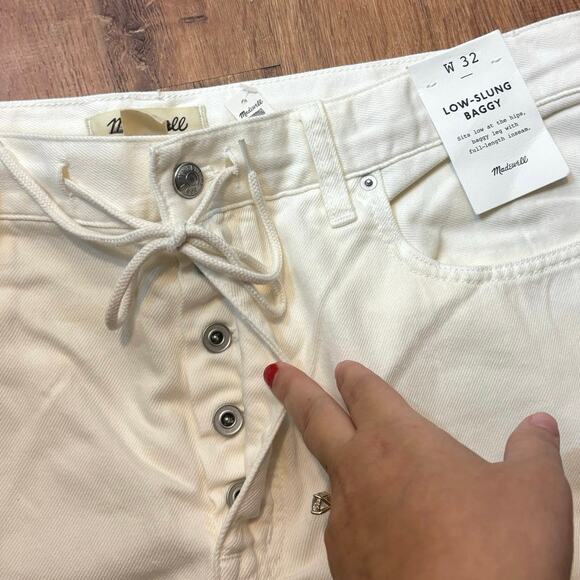 NWT Madewell Low-Slung Baggy Jean: Airy Denim Edition In Vintage Canvas Size 32 - Picture 6 of 10